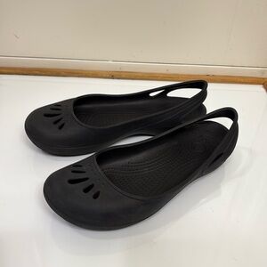Crocs Kadee Slingback Black Work Flats Ballerina Size 9